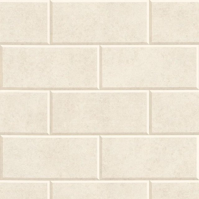 Profhome Tapete Stein Kacheln Uni Matt Beige Creme, B: 0,70 m x L: 10,05 m, 7,035 m2 - Bild 1