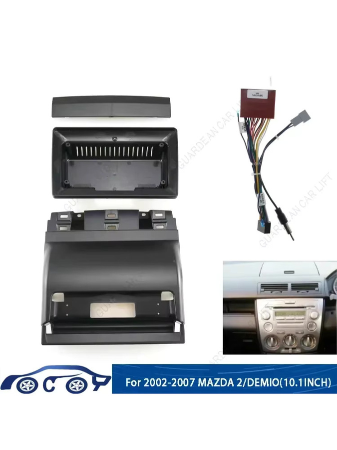 Autoradio Faszien Rahmen für 2002–2007 Mazda 2/Demio, 10,1 Zoll Android Stereo Player Dash Trim Panel, Schwarz - Bild 4