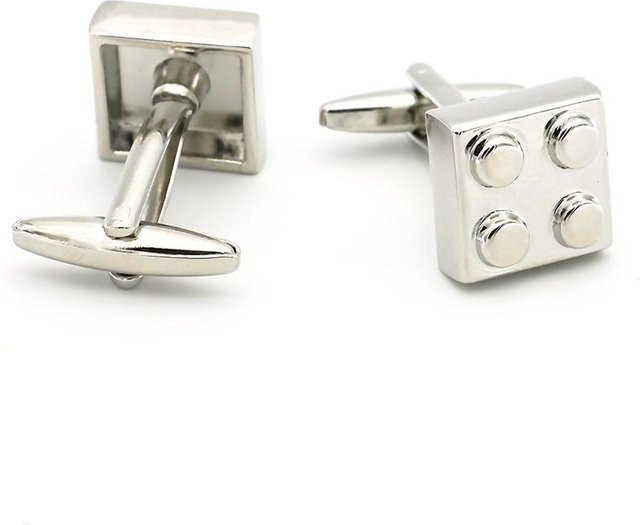 Binchi Manschettenknöpfe, Mehrfarbiges Ziegelsteindesign, Kupfer, Unisex - Bild 1