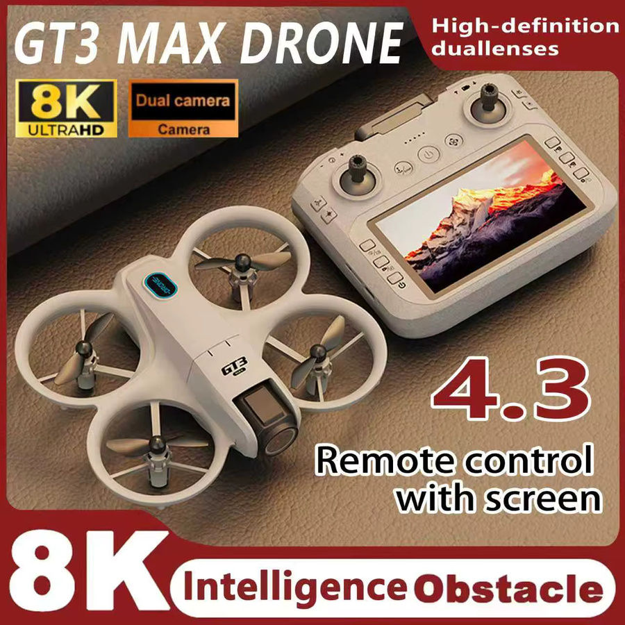 Professionelle GT3 MAX Drohne mit 8K Kamera, 5G GPS und HD-Fernsteuerung inklusive Bildschirm sowie Hindernisvermeidung für Luftaufnahmen - Bild 2