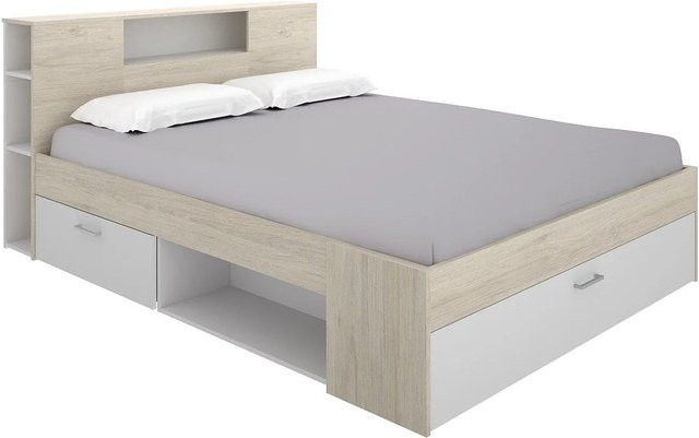 Bettrahmen Vente-unique Leandre in Weiß mit Schubladen, Breite: 180 cm, Höhe: 228,5 cm - Bild 1