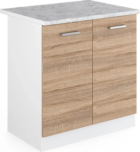 Vicco Spülenunterschrank R-Line Sonoma Weiß B/T/H: 80 x 60 x 81,6 cm - Bild 1