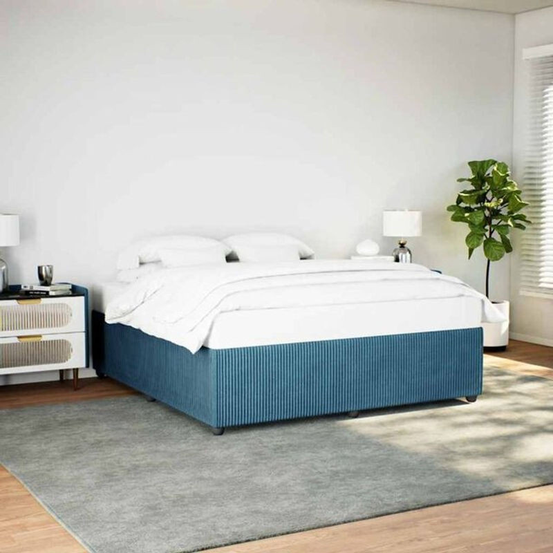 Vidaxl Polsterbett aus Samt und Kiefer in Blau, B/T/H: 180 x 200 x 46 cm - Bild 1
