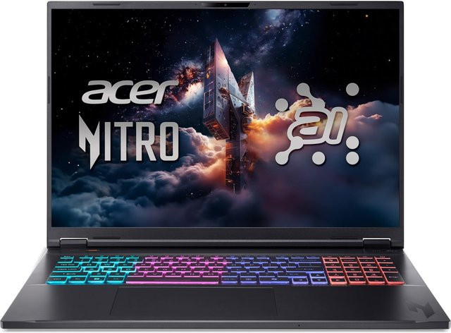 Acer Nitro 18 AI (AN18-61-R7SD) Gaming Notebook in Obsidian Black mit 18 Zoll Display, AMD Ryzen AI 7, 16 GB RAM, 1000 GB SSD und Windows 11 - Bild 1