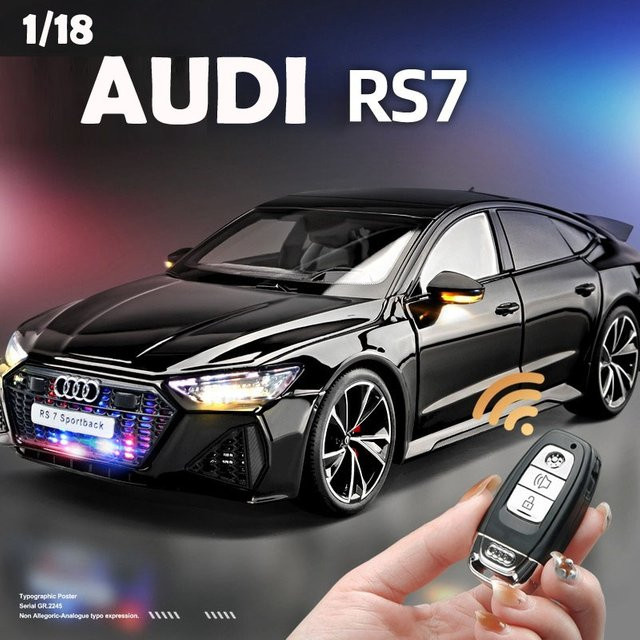 WELLY Audi RS7 Sportback, Automodell, 1:18, Metall, Schwarz - Bild 1