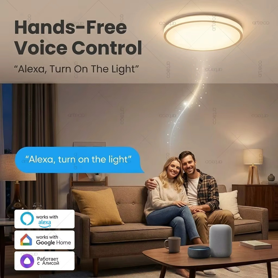 Tuya Zigbee RGBCW LED-Deckenleuchte in Weiß für Smart Life, Alexa und Google Home - Bild 3