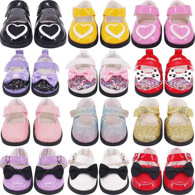 Paola Reina Puppen Schuhe, Zubehör, farbige Pailletten, süße Schleife - Bild 1