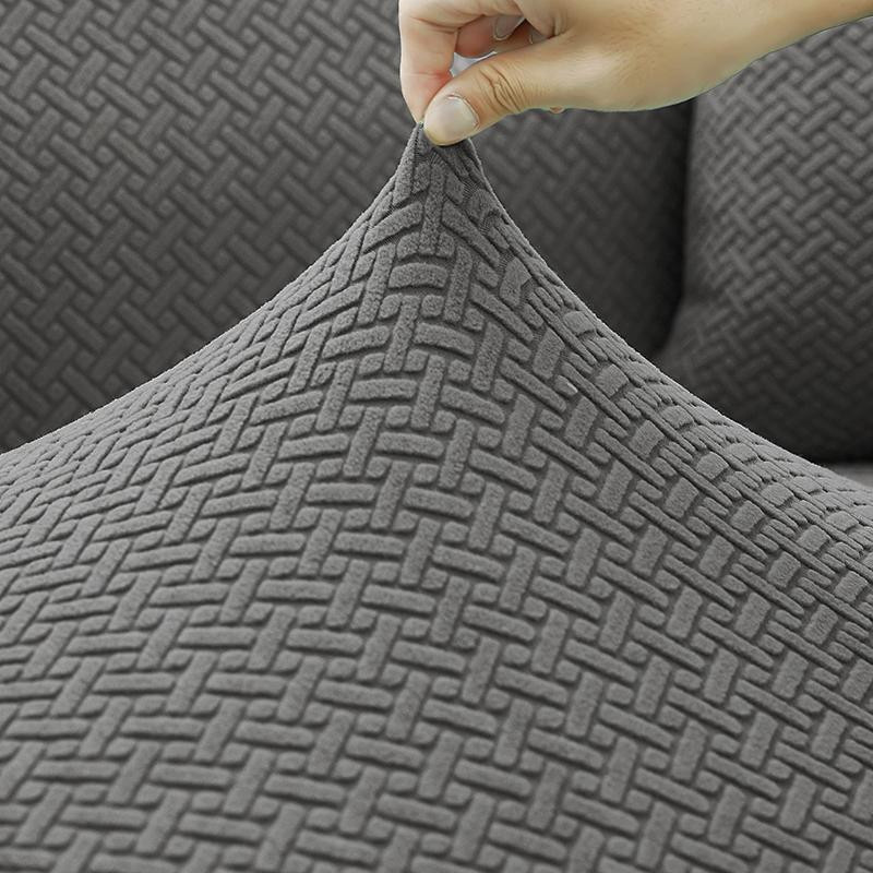 Elastischer Jacquard Sofaüberwurf aus Polyester für Ecksofas und L-förmige Sofas, Breite: 90 cm bis 130 cm - Bild 2