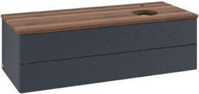 V&B Waschtischunterschrank Antao mit Frontstruktur, Wandmontage, Blau, B/T/H: 120 x 36 x 50 cm - Bild 1