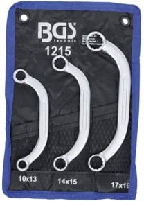 BGS Starter- und Blockschlüssel-Satz aus Chrom-Vanadium in Silber, 3-teilig, SW 10x13 - 17x19 mm - Bild 1