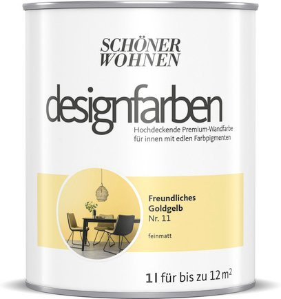 Schöner Wohnen Designfarben Innenfarbe Freundliches Goldgelb matt 1,0 l - Bild 1