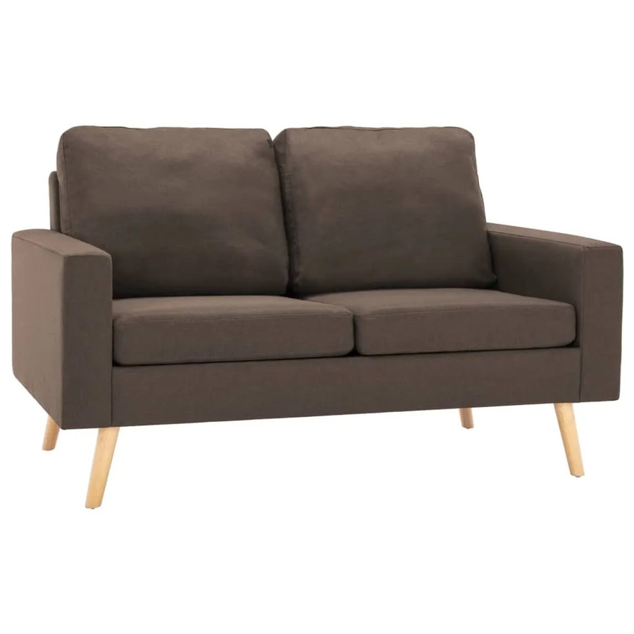 vidaXL 2-Sitzer-Sofa Braun aus Stoff mit Massivholzrahmen B: 130,0 cm, H: 76,0 cm, T: 82,5 cm - Bild 2