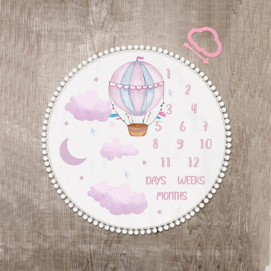 Ylsteed Flanell Baby Meilenstein Decke mit Monatlichem Wachstum Diagramm, Mehrfarbig, Breite: 100 cm - Bild 1