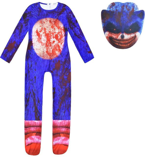 DewBloom Sonic The Hedgehog Kinder Cosplay Kostüm Overall, 2-teiliges Set, blau - Bild 1