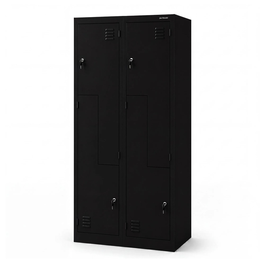 JAN NOWAK Kleiderschrank JULIA in L-Form aus Metall in Schwarz, Höhe: 185 cm, Breite: 80 cm, Tiefe: 40 cm - Bild 2