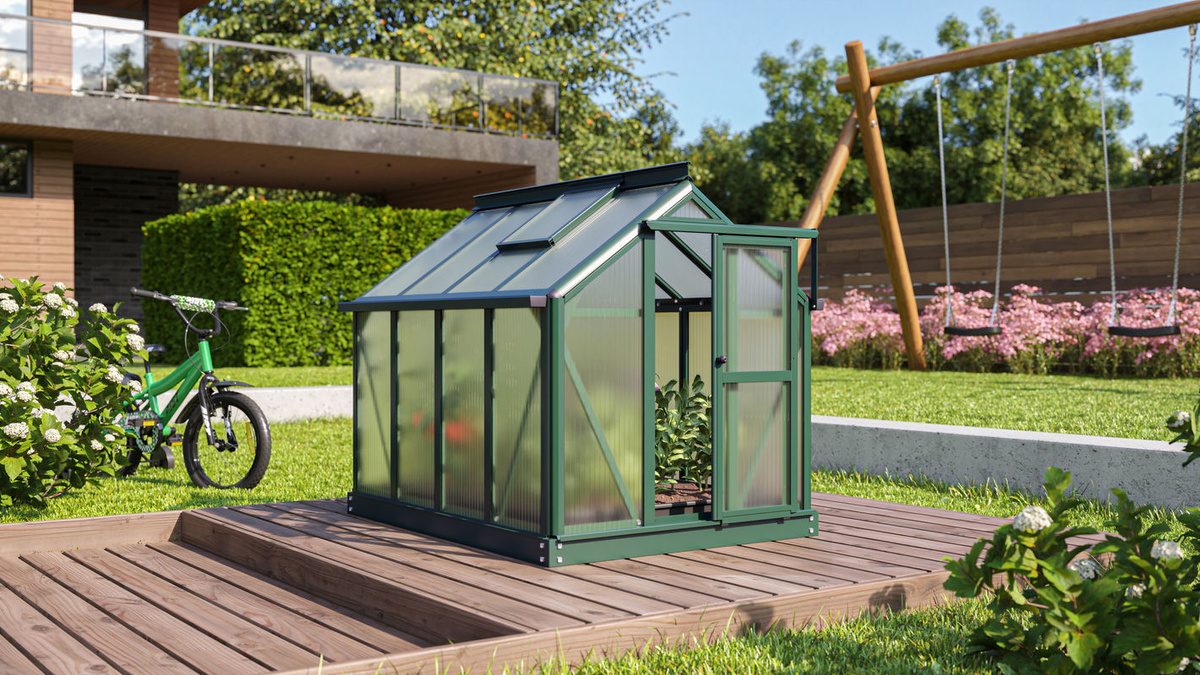 Vitavia Minigewächshaus Merlin in Smaragdgrün mit 4mm HKP, B/H/T: 87 x 111 x 120 cm - Bild 3