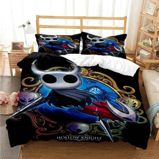 Hollow Knight Bettwäscheset mit 3D-Digitaldruck, Motiv Lodestar, Farbe Schwarz, Material Mikrofaser, B/H: 135 x 200 cm - Bild 1