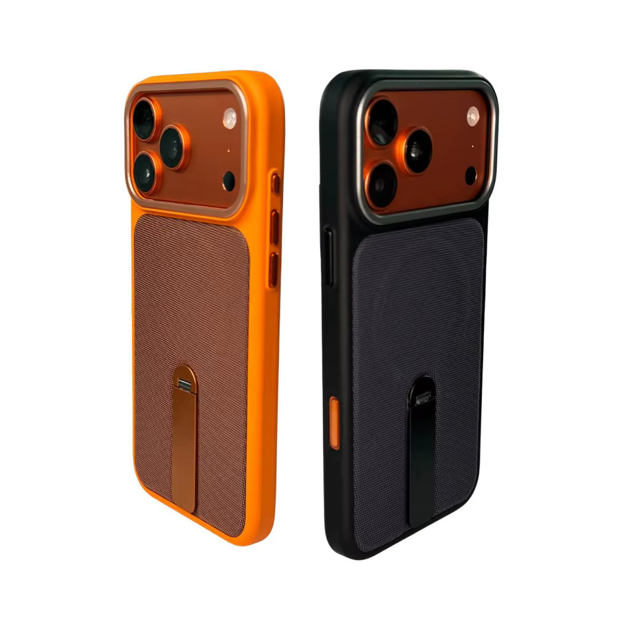 Magnetische Tech-Gewebte Handyhülle für Apple iPhone mit 360 Grad drehbarer Halterung und MagSafe Kompatibilität in Gold - Bild 5