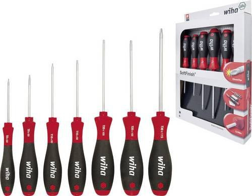 Wiha SoftFinish Torx Schraubendreher-Set 7-teilig T8 - T30 in Schwarz-Rot - Bild 1