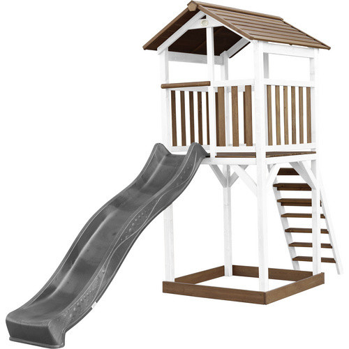 Axi Beach Tower Spielturm Braun-Weiß mit grauer Rutsche B/H/T: 111,2 x 241,9 x 349 cm - Bild 2