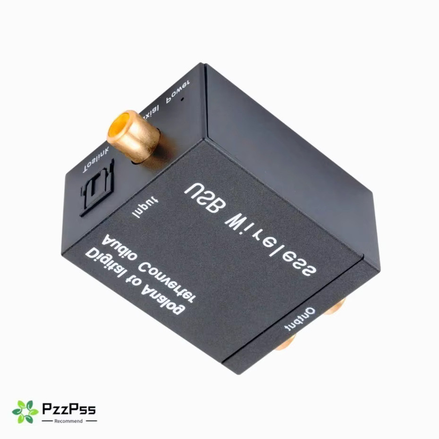 PzzPss Digital-Analog-Audio-Konverter mit Bluetooth, optischem Toslink- und Koaxial-Eingang zu RCA R/L Audio-Decoder SPDIF DAC in Schwarz - Bild 2