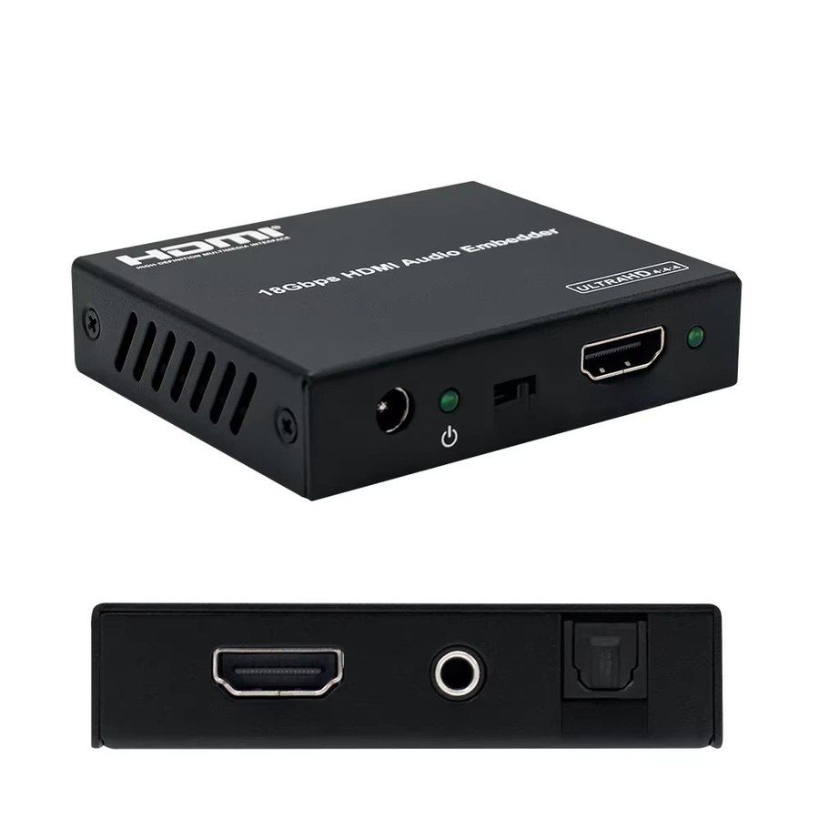 VBDWRM HDMI Audio Embedder 4K 60Hz HDMI 2.0 Audio Inserter mit AUX und Digital Toslink zu HDMI Konverter, 18Gbps, Schwarz - Bild 7