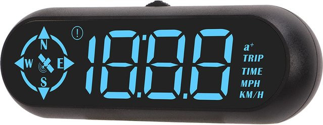 Koogeelife Auto HUD Digitalanzeige mit GPS, Tachometer und Kompass in Schwarz mit 7 Schriftarten - Bild 1