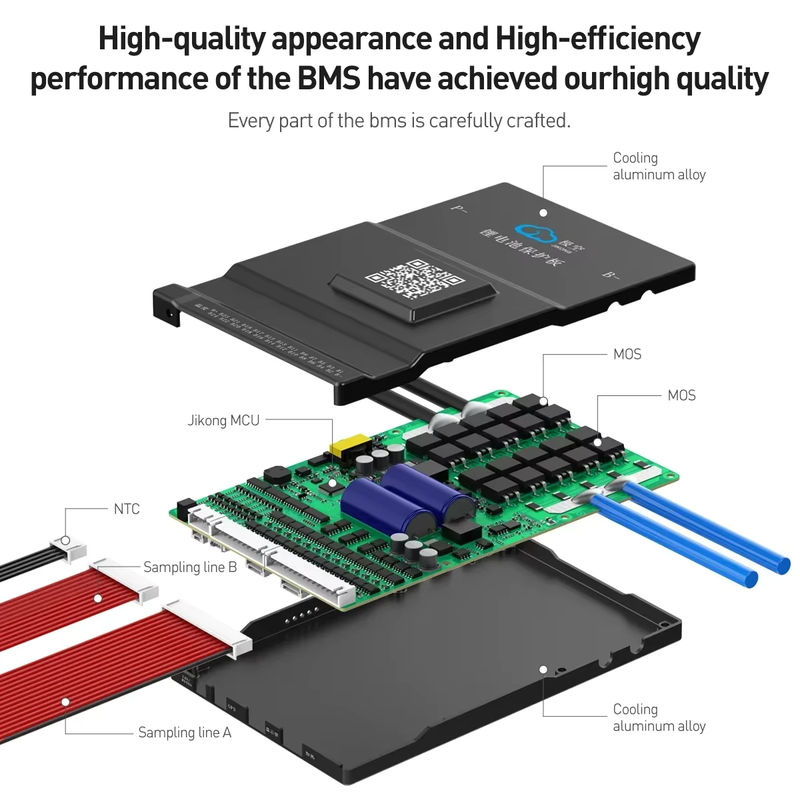 JIKONG Smart BMS JK-BD6A20S15P Active Balance Management System für Li-Ion, LiFePO4 und LTO Batterien, 150A, Farbe: Schwarz - Bild 3