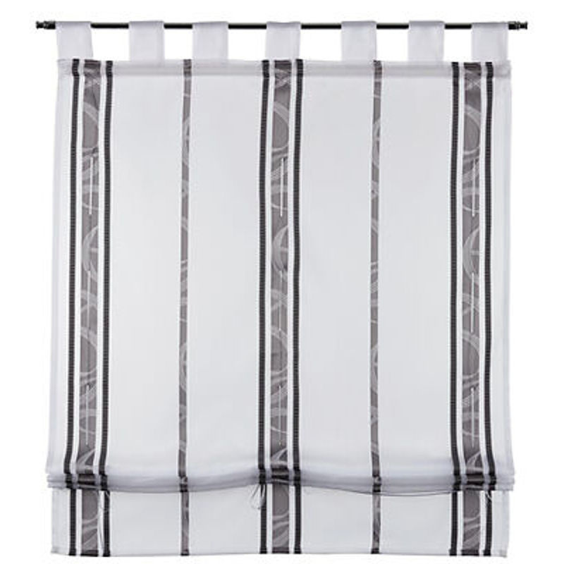 POCOline Bändchenrollo Klara grau gestreift aus Polyester, Breite: 100 cm, Länge: 140 cm - Bild 2