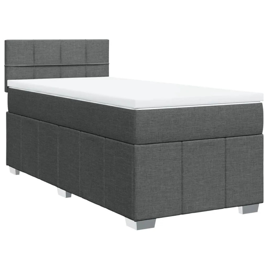 vidaXL Boxspringbett mit Matratze Dunkelgrau B/T/H: 80 x 200 x 100,5 cm - Bild 2