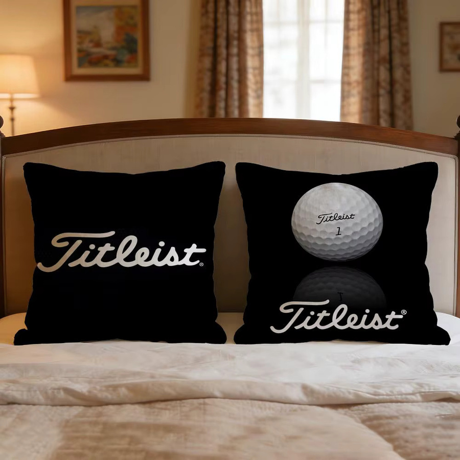 Titleist Kissenbezug Set mit 4 dekorativen Bezügen in Schwarz und Weiß für Sofa und Couch - Bild 2