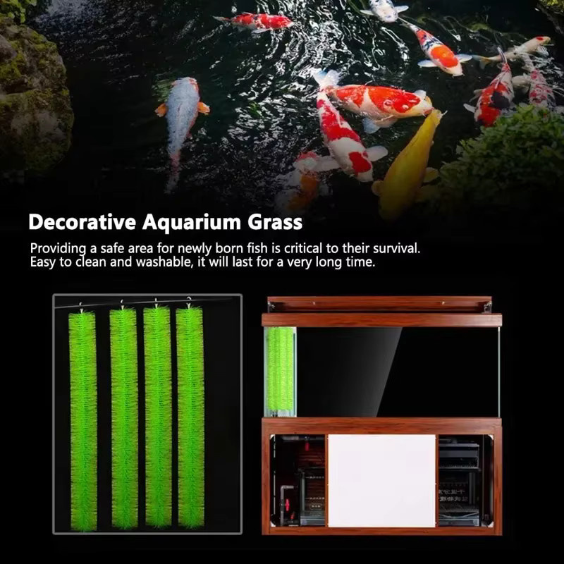 5er Set Koi Fischteich Filterbürsten in Grün zur Fischzucht und als biochemische Filtermedien für Goldfisch-Laich-Inkubatoren, Länge: 60 cm oder 100 cm - Bild 4