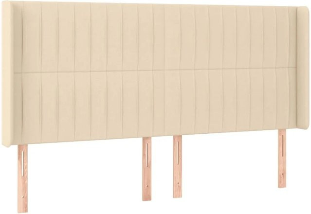 vidaXL LED Kopfteil in Creme mit USB-Ladeport und integrierter Beleuchtung, Breite: 183 cm, Tiefe: 16 cm, Höhe: 118 cm - Bild 1