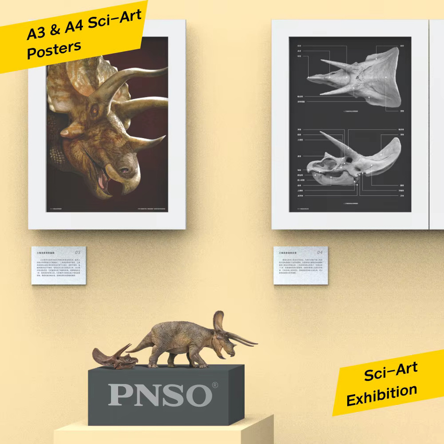 Pnso Dinosaurier Museen Serie, Triceratops, Kunstmodell, Braun - Bild 3