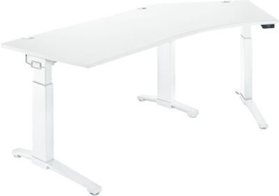 Schäfer Shop Genius ERGOSTYLE S Schreibtisch elektrisch höhenverstellbar, C-Fuß, weiß, B: 216,5 cm, T: 80 cm, H: 71,5-118,2 cm - Bild 1