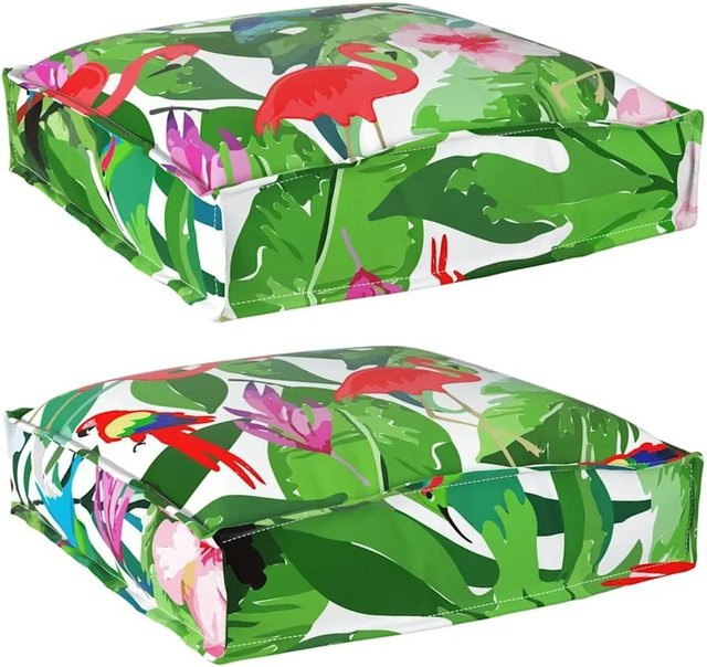 vidaXL Kissen Set Floral 2 Stück Mehrfarbig aus Oxford-Stoff, B/T/H: 40 x 40 x 8 cm - Bild 1