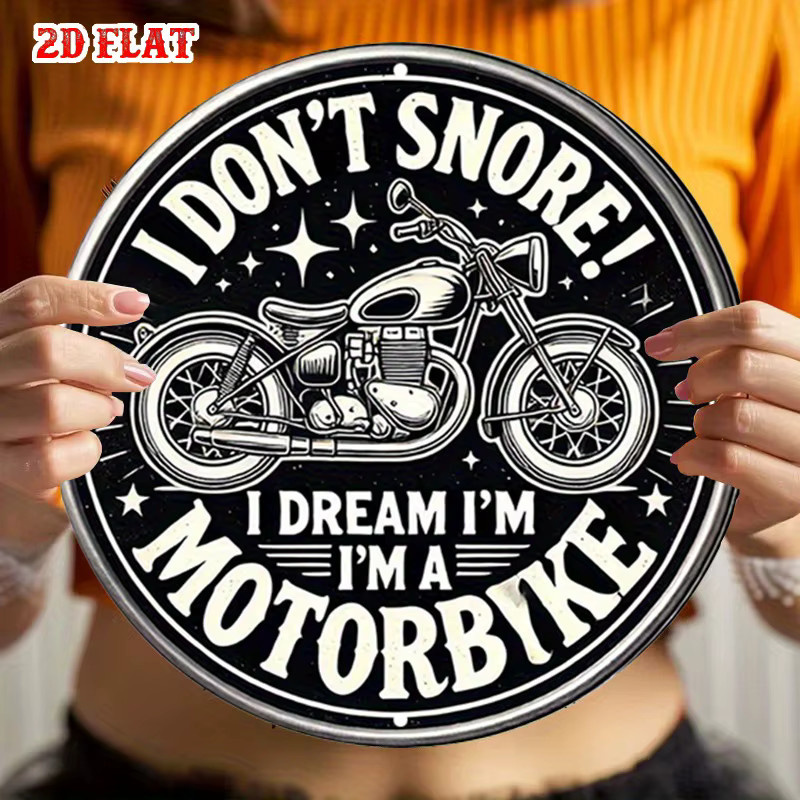 Rundes Aluminiumschild Potdemiel I Don't Snore in Schwarz als rustikale Metallwandkunst für dein Zuhause - Bild 6
