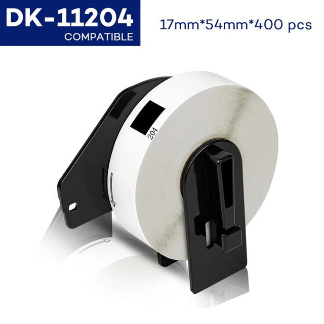 Thermoetiketten DK-11204 kompatibel mit Brother QL-Drucker QL-550 QL-570 QL-700 QL-800 in Weiß - Bild 1