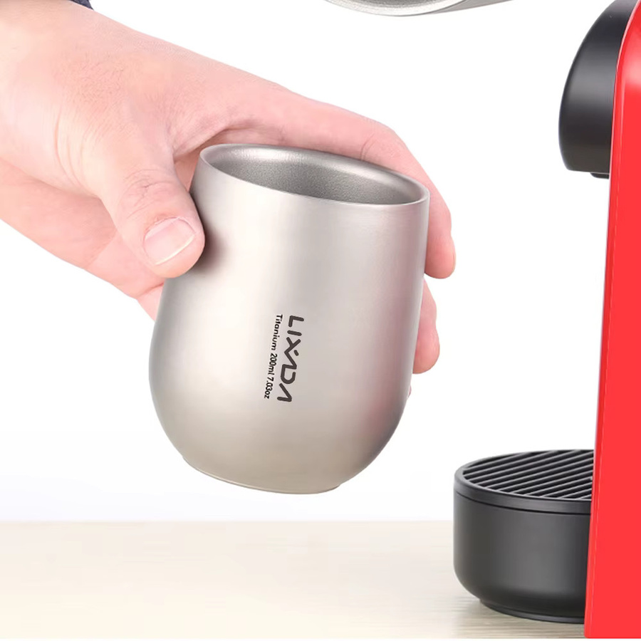 LIXADA Isolierter Wasserbecher und Teetasse in Silber, doppelwandig und ultraleicht für Outdoor, Camping und Wandern, 120 ml - Bild 2