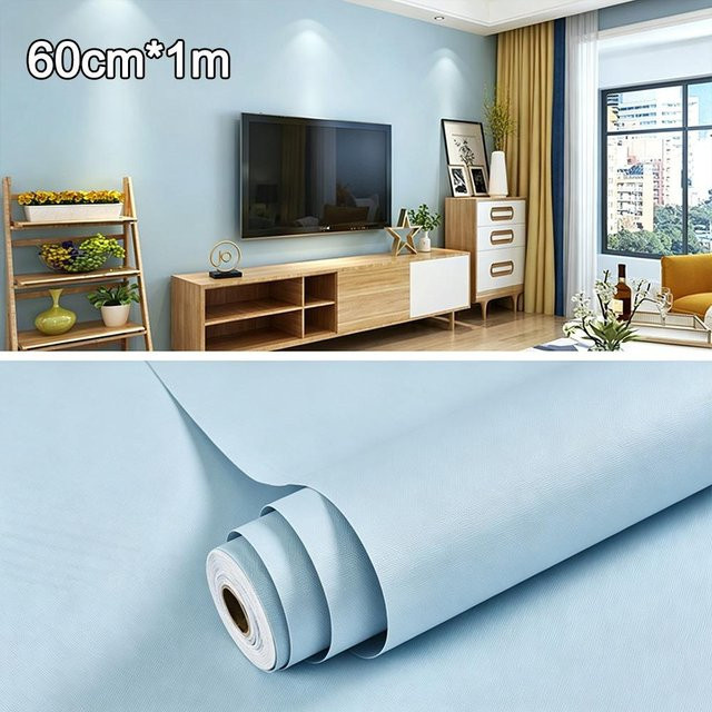 Selbstklebende Tapete CXmingzhu Wandverkleidungsfolie wasserdicht in Blau, Breite: 60 cm, Länge: 1 m - Bild 1