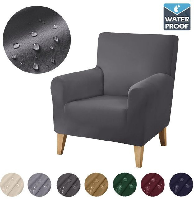 YZFZP Wasserdichter Einzelsofabezug für Sessel in Grau, rutschfester Schonbezug aus Polyester-Elastan-Stretch - Bild 1