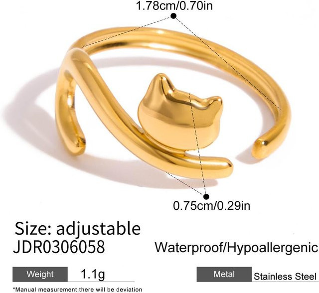 Uworld Ring Edelstahl, Gold, Zirkonia, Damen - Bild 1