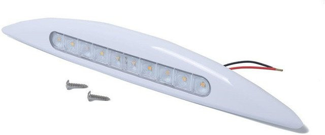Weiße 10 LED Markisenleuchte aus Kunststoff für Wohnmobile und Caravans, 12V 5W - Bild 1