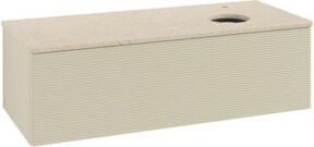V&B Waschtischunterschrank Antao mit Frontstruktur und Beleuchtung, Farbe: Grau, B/T/H: 120 x 50 x 50 cm - Bild 1