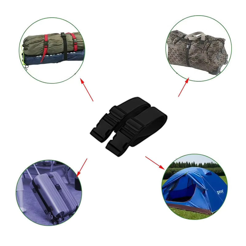 2er-Set LKEEP Gepäckgurte aus schwarzem Nylon mit Kunststoff-Schnallen für Reise und Outdoor - Bild 6