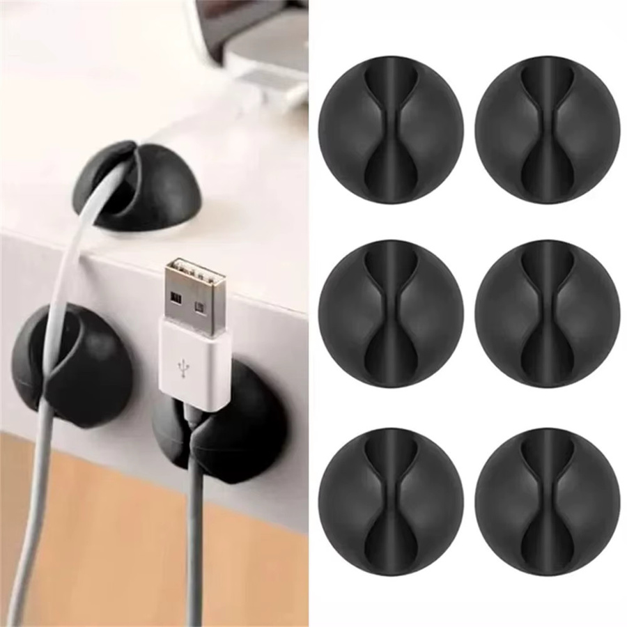 20 Stück Kabel-Organizer in Schwarz, selbstklebende Kabelhalter für USB-Ladekabel im Auto, Zuhause und Büro - Bild 2