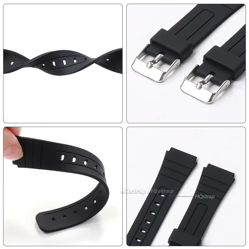 HQstrap Uhrenarmband Silikon, 18 mm, Schwarz, Unisex - Bild 3