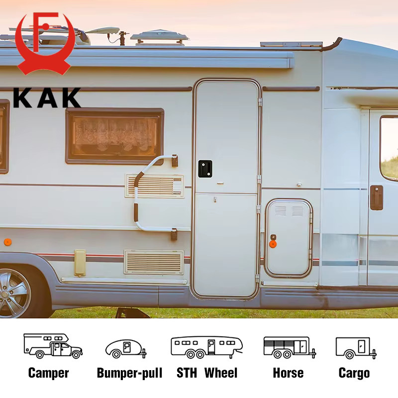 KAK RV Ersatz-Eingangstürschlossgriff aus Zinklegierung in Silber mit Riegel und Computerschlüssel für Trailer und Camper - Bild 2