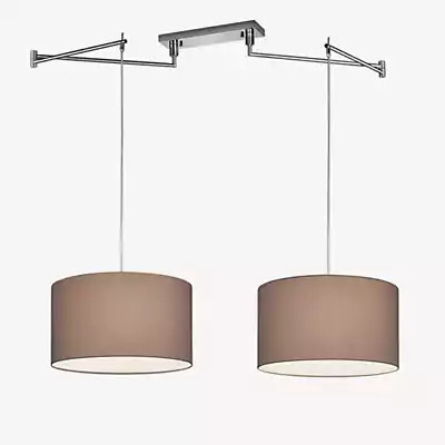 Helestra Certo Pendelleuchte 2-flammig in Beige und Silber aus Metall und Stoff - Bild 1