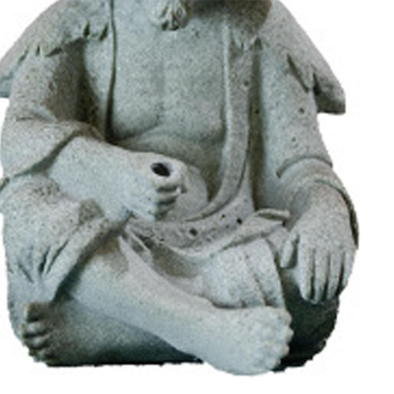 Tooarts Fischer Ornament aus Kunstharz in Grau als dekorative Statue für Steingarten und Dekoration - Bild 6